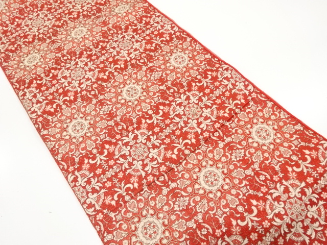 アンティーク　華紋更紗模様織り出し名古屋帯（着用可）